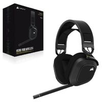 Corsair HS80 RGB Wireless Carbon- Dolby Atoms 3D Pulse Sound Hyper Fast Slipstream Wireless 20hrs - Gaming Headset PCPS5 Headphones 