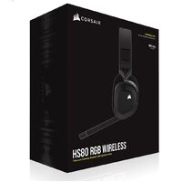 Corsair HS80 RGB Wireless Carbon- Dolby Atoms 3D Pulse Sound Hyper Fast Slipstream Wireless 20hrs - Gaming Headset PCPS5 Headphones 