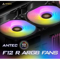 Antec F12 Racing ARGB PWM Full Spectrum ARGB lighting and efficient cooling. Visual appealing and Heat dissipation Hydraulic Bearing 120mm Case Fan