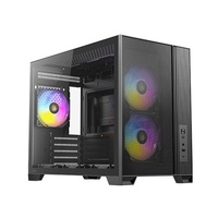 Antec Flux M MicroATX ITX, TG side, 5 slots, 2x3.5 ft,2x2.5 ft, 6x120mm fans incl ARGB, 360mm rad, GPU¤405mm, CPU¤175mm, USB-C. Compact MicroATX Cas