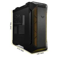 ASUS GT501 TUF Gaming Case Grey ATX Mid Tower Case With Handle Supports EATX Tempered Glass Panel 4 Pre-Installed Fans 3x120mm RBG 1x140mm PWN