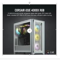 Corsair Carbide Series 4000X RGB E-ATX ATX Tempered Glass Front  Side. White3x 120mm RGB Fans pre-installed. USB 3.0 and Type-C x 1. PCI 72 Case