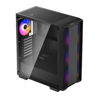 DeepCool CC560 ARGB Mid-Tower Case Full-Sized Tempered Glass Window, 4 x Pre-installed A-RGB Fans 120mm, 2x 3.5' Drive Bays,7 Expansion Slots