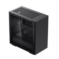 DeepCool MACUBE 110 Black Minimalistic Micro-ATX Case Magnetic Tempered Glass Panel Removable Drive Cage Adjustable GPU Holder 1xPreinstalled Fan