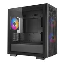 DeepCool MATREXX 40 FS Micro-ATX Case 3xTri-Color LED Fans Tempered Glass Panel Mesh Top and Front Panel Better Airflow for Cooling Support