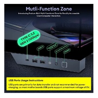 OKINOS AQ9 ARGB,Pre-Installed 5120mm ARGB PWM Fan, ATX Mid Tower PC Case,Computer case with Panoramic View,Tempered Glass Side Panel,Type C Port