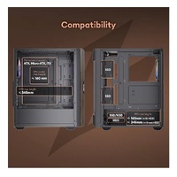 OKINOS Cypress P5 ARGB Oak Wood Trim ATX, 4x120mm ARGB Non-PWM Fans Pre-Installed,Type-C,Tempered Glass Side Panel,Black Mid-Tower Case