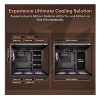 OKINOS M6 ARGB ATX Genuine Walnut Wood, Panoramic View, Type-C, 4 x120mm ARGB  PWM Fans included,Tempered Glass Side Panel, Black,  Case