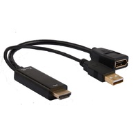 8Ware 4K HDMI to DP DisplayPort Male to Female Active Adapter Converter Cable USB powerred