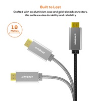 mbeat Tough Link 1.8m HDMI to DVI Cable  Up to 1080p 60Hz (19201080)  Cable Length: 1.8m