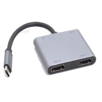 Oxhorn 4-in-1 USB-C to 2x HDMI 1xUSB3.0 1xUSB-C Charging Port 100W Power Delivery Support 4K 30Hz Displays