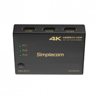 Simplecom CM303 Ultra HD 3 Way HDMI Switch 3 IN 1 OUT Splitter 4K 60Hz