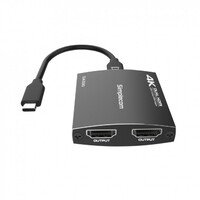 Simplecom DA330 USB-C to Dual HDMI MST Adapter 4K 60Hz with PD and Audio Out