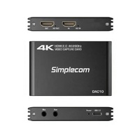 Simplecom DAC10 HDMI 2.0 to USB 4K 60hz Video Capture Card Stream and Record in 4K 60FPS
