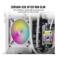 CORSAIR AF SLIM Series AF120 RGB SLIM WHITE 120mmx15mm Fluid Dynamic RGB Fan Single Pack