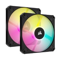 CORSAIR AF SLIM Series AF120 RGB SLIM ICUE 120mmx15mm Fluid Dynamic Bearing RGB Fan Dual Pack with Lighting Node CORE