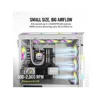 CORSAIR AF SLIM Series AF120 RGB SLIM WHITE 120mmx15mm Fluid Dynamic Bearing RGB PWM Fan Dual Pack with Lighting Node CORE