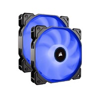 Corsair Air Flow 140mm Fan Low Noise Edition   Blue LED 3 PIN - Hydraulic Bearing 1.43mm H2O. Superior cooling performance. TWIN Pack! 