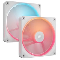 Corsair iCUE LINK LX140-R RGB 140mm PWM Reverse Fans Starter Kit Dual Pack -White: 90.6 CFM, 2000 RPM, 38.3 dBA, 0.45A, Static Pressure, Magnetic Dome