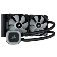 Corsair H100i RGB 240mm Radiator, 2x SP120 RGB Elite PWM Fan, ICUE Suport, Ultra Bright RGB Pump Head. Liquid Cooling. Black
