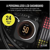 CORSAIR iCUE ELITE CPU Cooler LCD Display Upgrade Kit transforms your CORSAIR ELITE CAPELLIX CPU cooler into a personalized dashboard Display