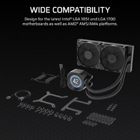 Corsair NAUTILUS 240 RS LCD Liquid CPU Cooler - Black, 240mm rad, LCD pump, 2x PWM fans, 2100 RPM, AM5 LGA1851, copper plate, 400mm tube, 36dBA