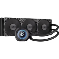Corsair NAUTILUS 360 RS LCD Liquid CPU Cooler - Black, 360mm rad, LCD pump, 3x PWM fans, 2100 RPM, AM5 LGA1851, copper plate, 450mm Tube, 36dBA