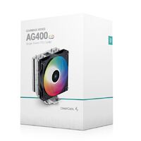 DeepCool AG400 LED CPU Cooler 4 Heat Pipes 6 Colour LED 120mm PWM Fan Intel LGA1700 1200 1151 1150 1155 AMD AM5 AM4