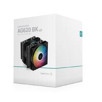 DeepCool AG620 Black ARGB Dual-Tower CPU Cooler, 2x 120mm Fan, 6 Copper Heat Pipes, Intel LGA2066/2011-v3/2011/1700/1200/1151/1150/1155 AMD AM5/AM4