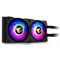Gigabyte AORUS WATERFORCE 240 All-in-one Liquid Cooler with Circular LCD Display, RGB Fusion 2.0, Dual 120mm ARGB Fans