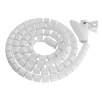 Brateck 25mm 1 inch Diameter Coiled Tube Cable Sleeve Material Polyethylene(PE) Dimensions 1000x25mm - White