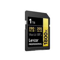 Lexar Professional 1800x 1TB SDXC UHS-II Card GOLD Series 1TBC10,  UHS-II(U3), V60, 1800x, up to 280MB s read, 205MB s write