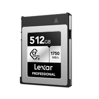 Lexar Professional CFexpress Type B card Silver Series 512GBUp to 1750MB S read, up to 1300MB s write,minimum sustained write speed 850MB s1