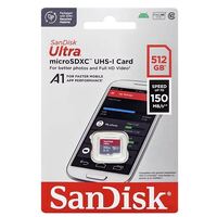 SanDisk 512GB Ultra MicroSDXC UHS-I Memory Card - 150MB s -Capacity: 512GB - Compatibility: Compatible with microSDHC and microSDXC (SDSQUAC-512G-GN6)