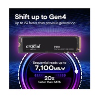 Crucial P310 4TB Gen4 2280 NVMe SSD 7100 6000 MB s R W 800TBW 1000K 1000K IOPS 1.5M hrs MTTF Full-Drive Encryption M.2 PCIe4 5yrs