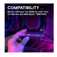 Crucial T705 1TB Gen5 NVMe SSD Heatsink - 13600 10200 MB s R W 600TBW 1.4M IOPs 1.5M hrs MTTF with DirectStorage for Intel 14th Gen  AMD Ryzen 7000