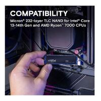 Crucial T705 2TB Gen5 NVMe SSD - 14500 12700 MB s R W 1200TBW 1.5M IOPs 1.5M hrs MTTF with DirectStorage for Intel 14th Gen  AMD Ryzen 7000