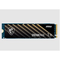 MSI SPATIUM M450 PCIe 4.0 NVMe M.2 1TB V1 SSD, PCIe Gen4, SEQUENTIAL READ up to 3400 MB S, SEQUENTIAL WRITE 2400 MB S, 5 Year Warranty