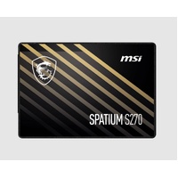 MSI SPATIUM S270 SATA 2.5 ft 240GB,  PHISON S11, 3D NAND, SATA III 6Gbps, 500MB s Read, 400 MB s Write, 110 TBW, 5 Year Warranty