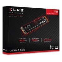 PNY CS3140 1TB NVMe Gen4 SSD for PS5 7500MB s 5650MB s R W 700TBW 350K 700K 2M hrs MTBF 5yrs wty