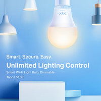 TP-Link Tapo L510E(4-Pack) Smart Wi-Fi Light Bulb, Edison Screw, Dimmable, No Hub Required, Voice Control, Schedule & Timer 2700K 8.7W 2.4 GHz 802.1