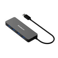 Simplecom CH320 Ultra Slim Aluminium USB 3.1 Type C to 4 Port USB 3.0 Hub - Black