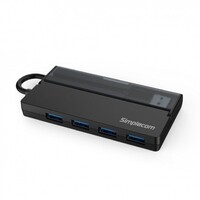 Simplecom CH329 Portable 4 Port USB 3.2 Gen1 (USB 3.0) 5Gbps Hub with Cable Storage - Black