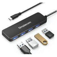 Simplecom CH340 Compact USB-C to 4 Port USB-A Hub USB 3.2 Gen1