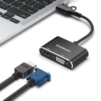 Simplecom DA326C USB 3.0 and USB-C to HDMI  VGA Video Card Adapter Full HD 1080p