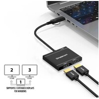Simplecom DA327 USB 3.0 or USB-C to Dual HDMI Display Adapter for 2x 1080p Extended Screens
