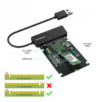 Simplecom SA225 USB 3.0 to mSATA  M.2 (NGFF B Key) 2 In 1 Combo Adapter