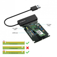 Simplecom SA225 USB 3.0 to mSATA + M.2 (NGFF B Key) 2 In 1 Combo Adapter