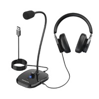 Simplecom UM360 Plug and Play USB Desktop Microphone with Headphone Jack