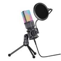 Simplecom UM650 USB Cardioid Condenser Microphone Gaming RGB Lights with Tripod  Pop Filter